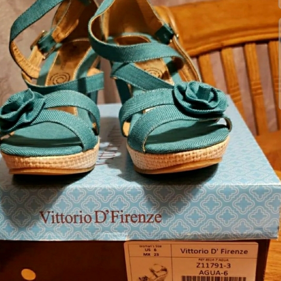 VITTORIO D' FIRENZE Wedges Sandals 6 - Picture 2 of 11